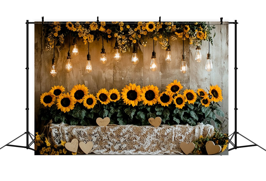 Thanksgiving Foto Hintergrund Sonnenblumen-Lichterkette Display Foto Hintergrund Thanksgiving CSH58-136