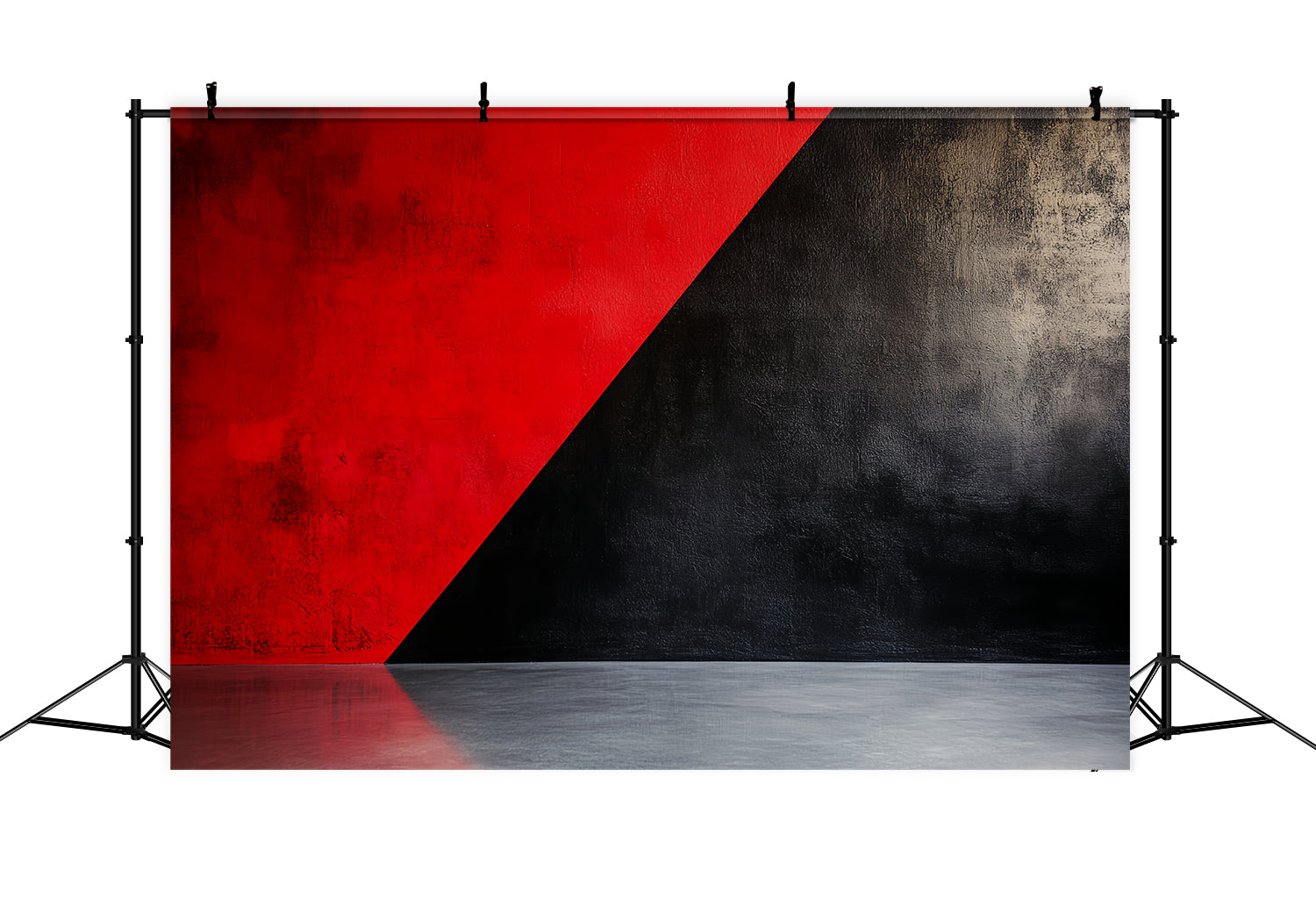 Coole Studio Hintergründe Rot-Schwarz Geometrischer Kontrast Abstrakte Fotografie-Studio Hintergründe CSH58-150