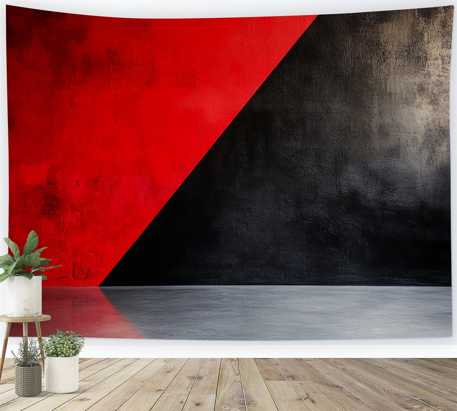 Coole Studio Hintergründe Rot-Schwarz Geometrischer Kontrast Abstrakte Fotografie-Studio Hintergründe CSH58-150