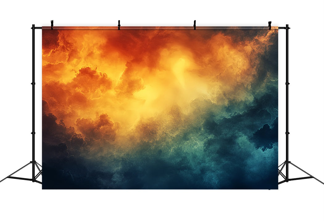 Weltraum Foto Hintergrund Feuriger Sonnenuntergang Gewitterwolken Abstrakter Foto Hintergrund CSH58-158