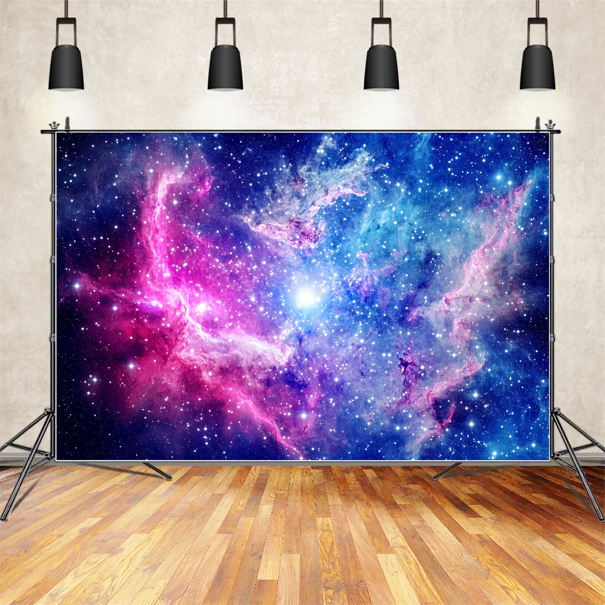 Weltraum Foto Hintergrund Kosmischer rosa-blauer Nebel Abstrakter Foto Hintergrund CSH58-159