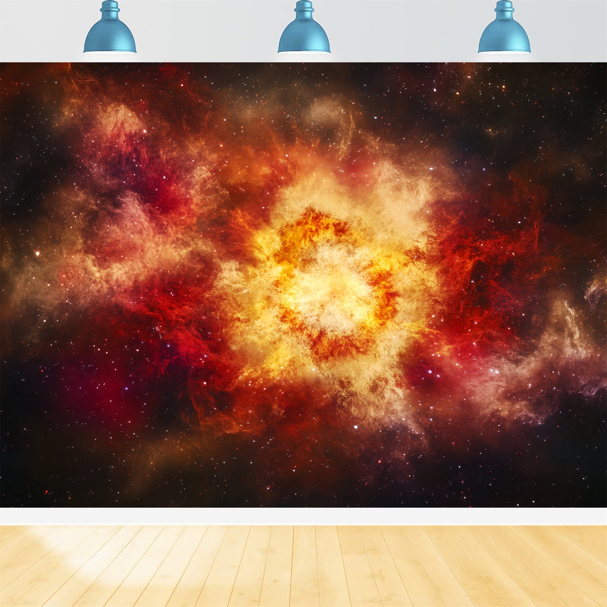 Weltraum Foto Hintergrund Goldener roter Sternenausbruch Abstrakte FotoStudio Hintergründe CSH58-160