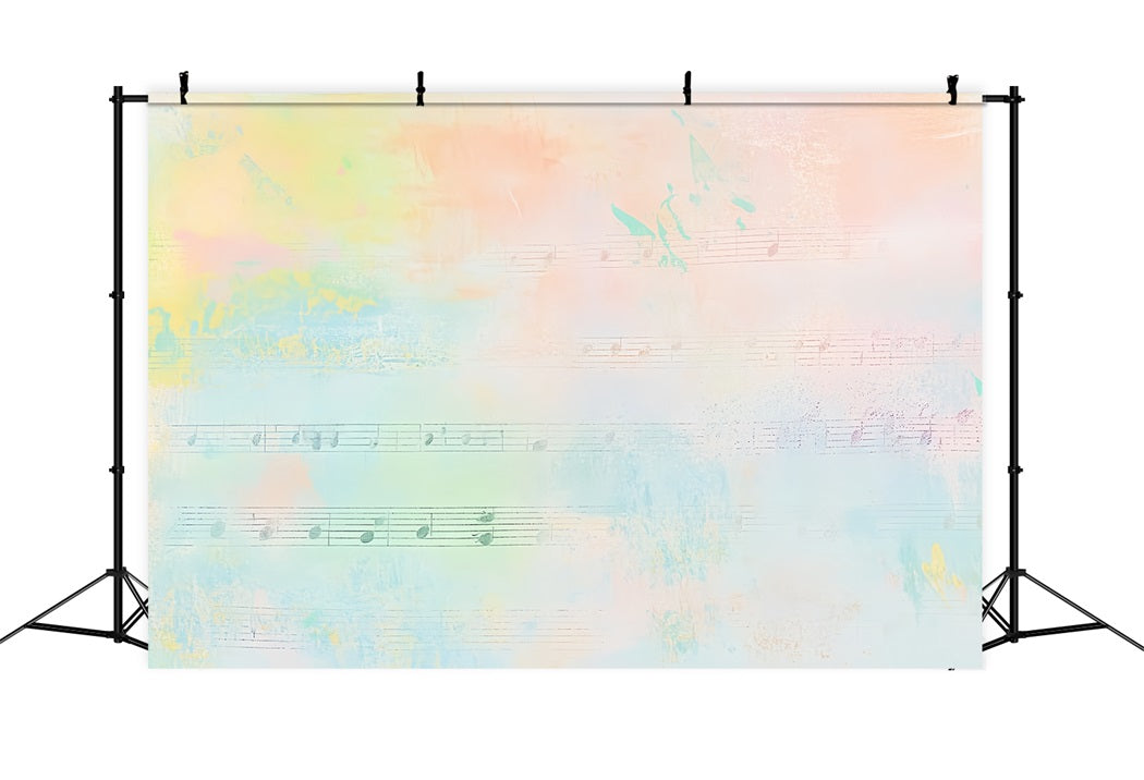 Watercolor Backdrop Pastel Music Note Texture Abstract Backdrops CSH58-191