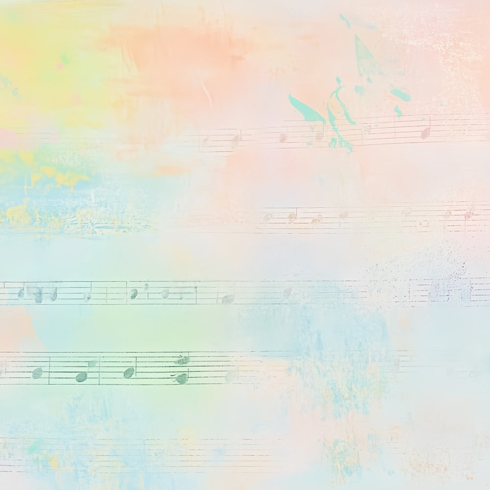 Watercolor Backdrop Pastel Music Note Texture Abstract Backdrops CSH58-191