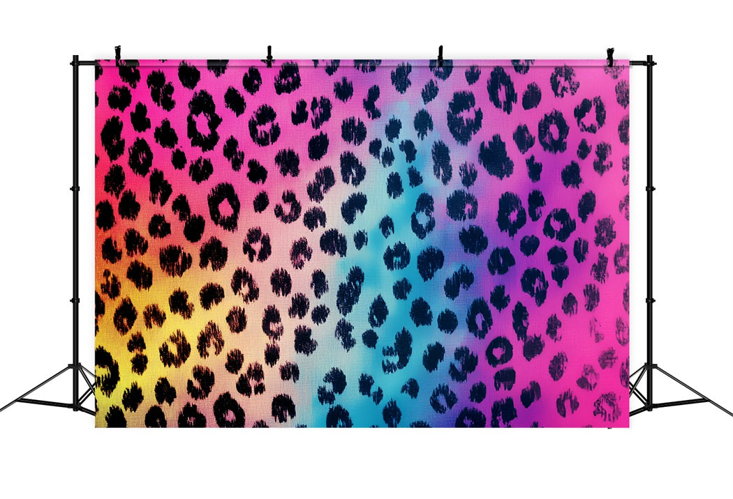 Coole Studio Hintergründe Regenbogen-Leopardenmuster Abstrakte Studio Hintergründe Fotografie CSH58-192