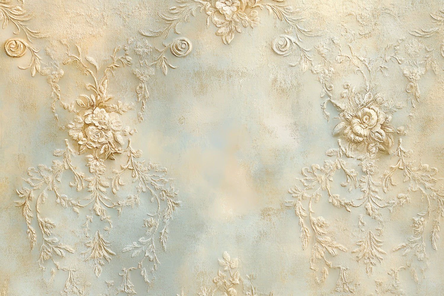 Cream Backdrop Elegant Embossed Floral Design Abstract Backdrops CSH58-200