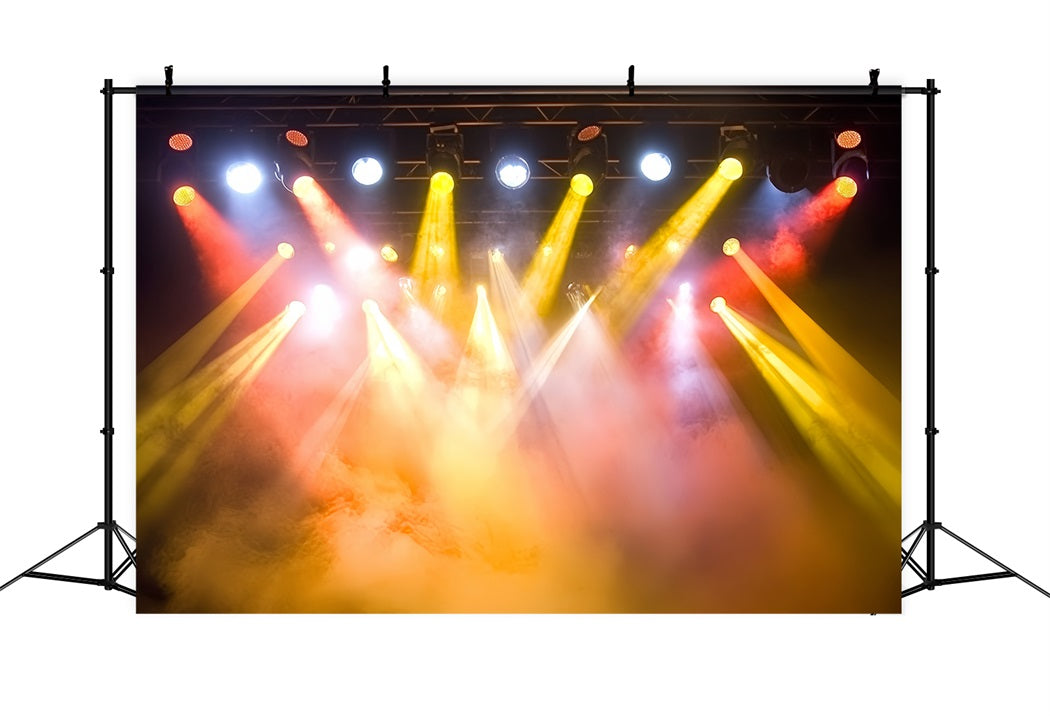 Spotlight Fotohintergrund Goldener Rauch und Spotlight Strahlen CSH58-242