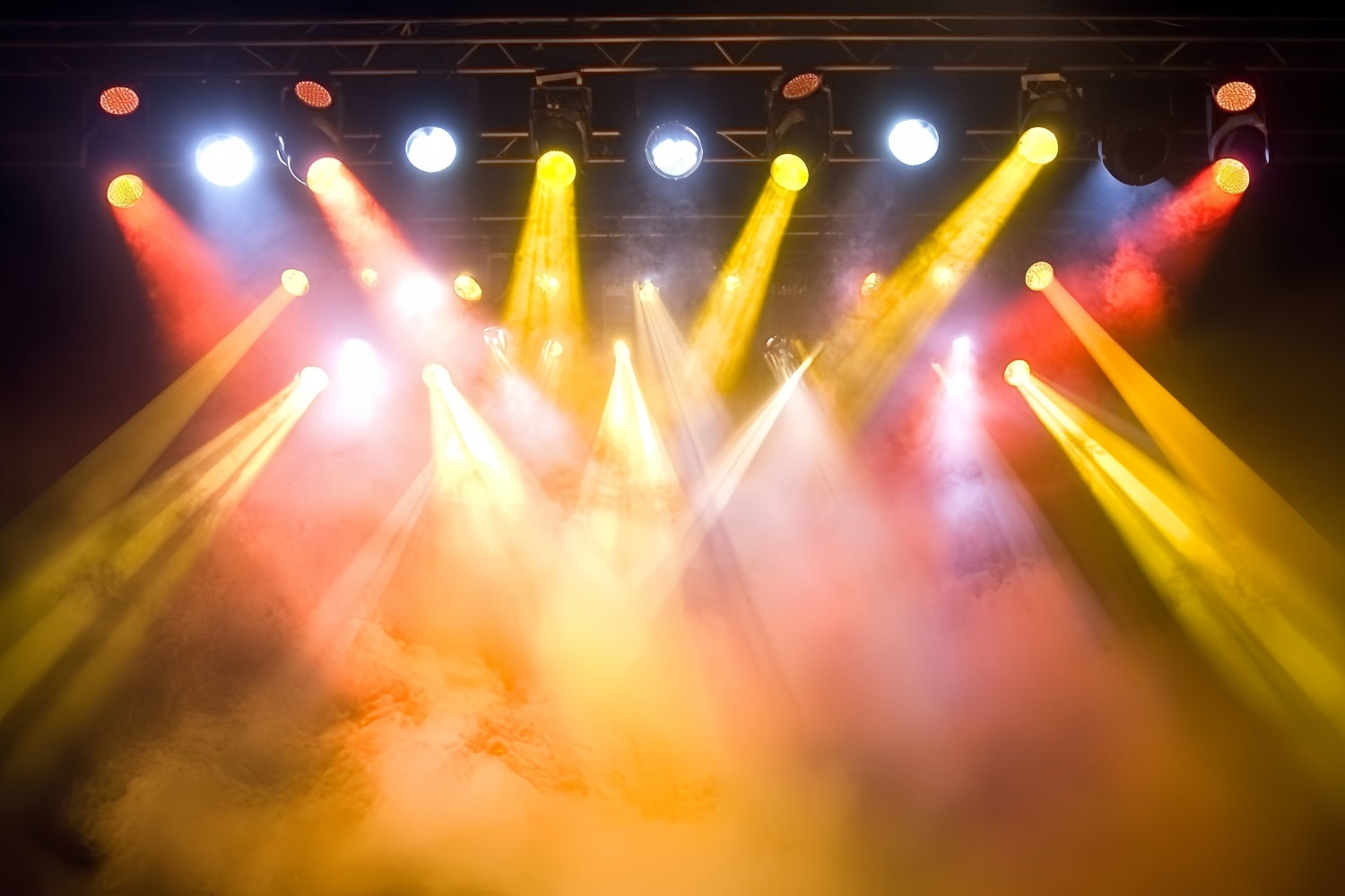 Spotlight Fotohintergrund Goldener Rauch und Spotlight Strahlen CSH58-242