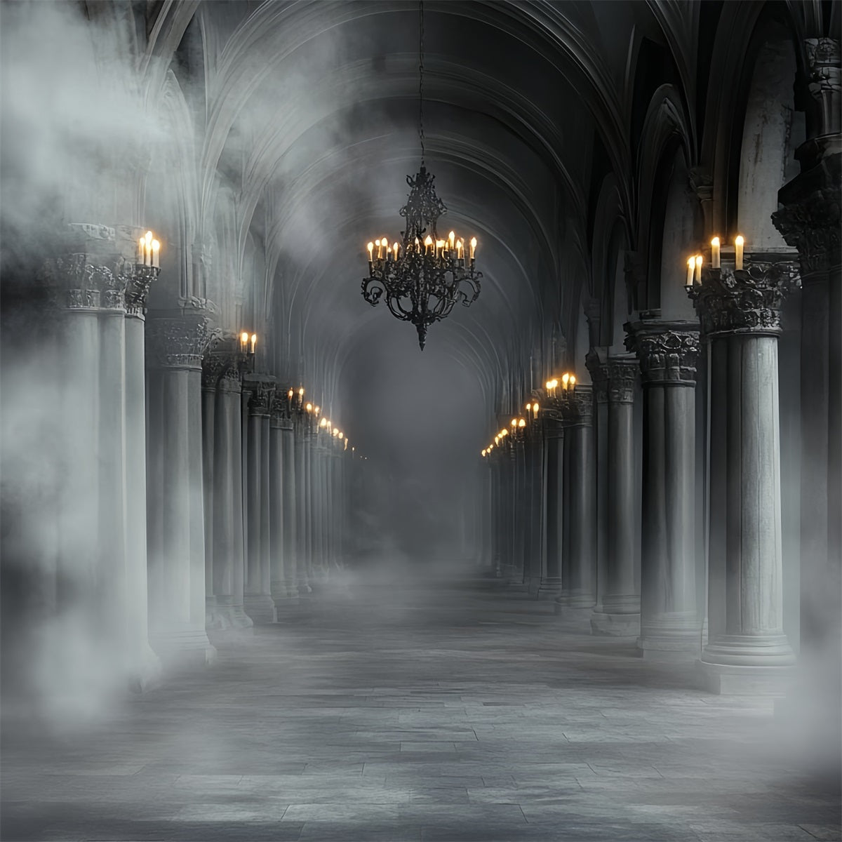 Gothic Fotohintergrund Grauer Nebel Geistergang Halloween Fotohintergrund Ideen CSH58-48