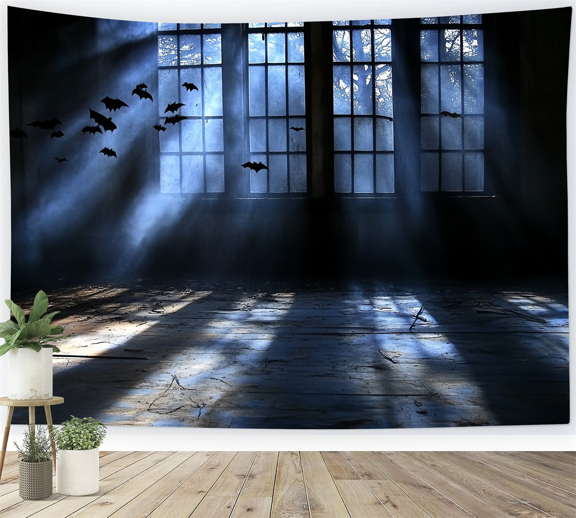 Spooky Backdrop Haunted Window Fledermausschatten Halloween Studio Hintergrund CSH58-58