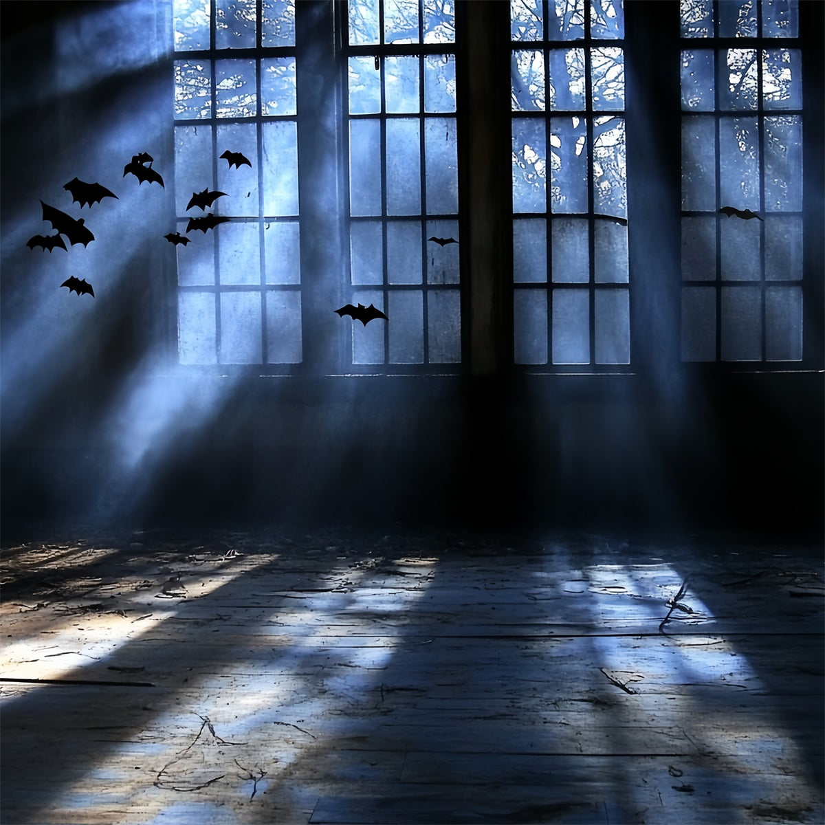 Spooky Backdrop Haunted Window Fledermausschatten Halloween Studio Hintergrund CSH58-58