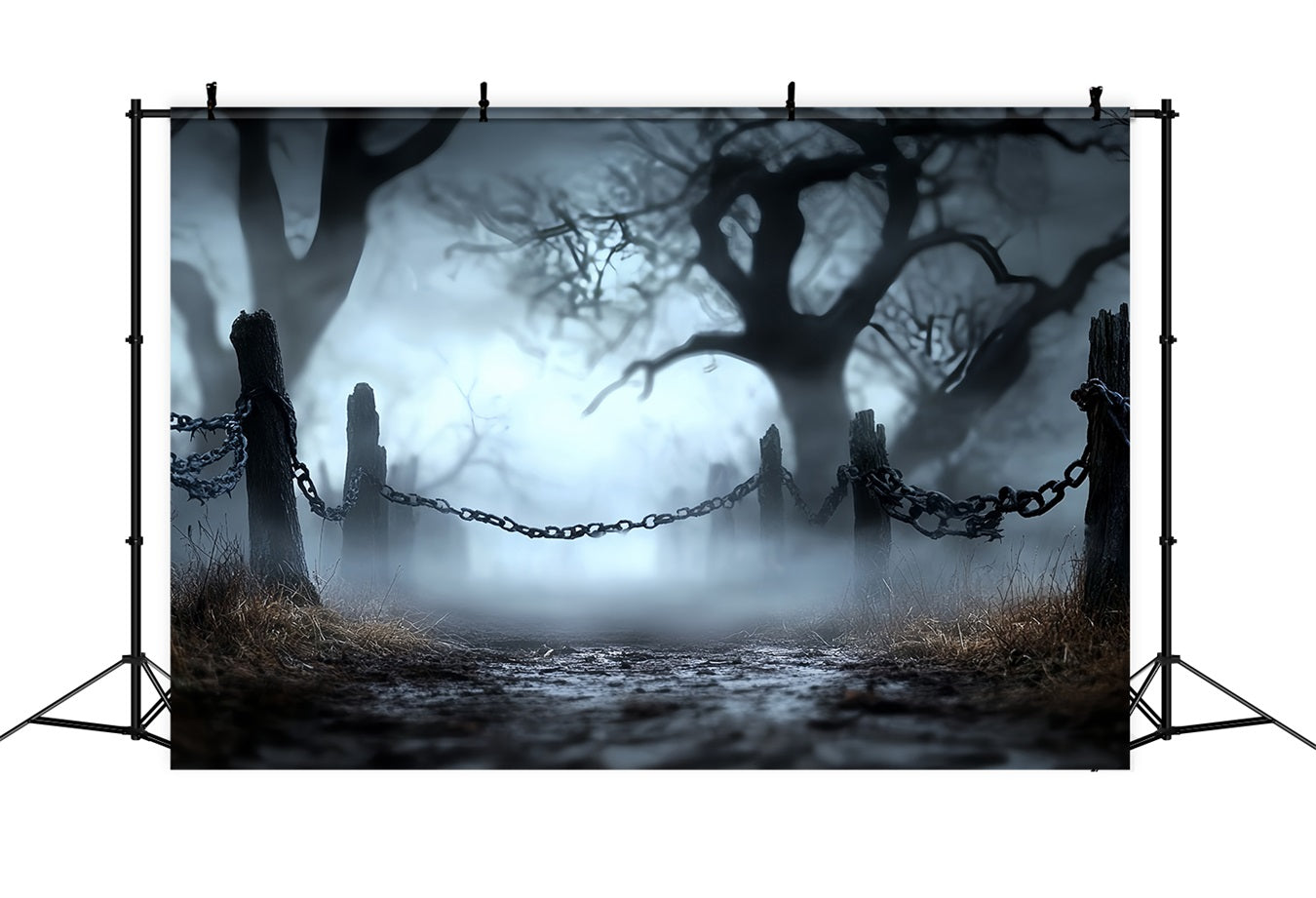 Dunkle Kulisse Nebelketten Spukpfad Halloween Fotokulisse Ideen CSH58-78