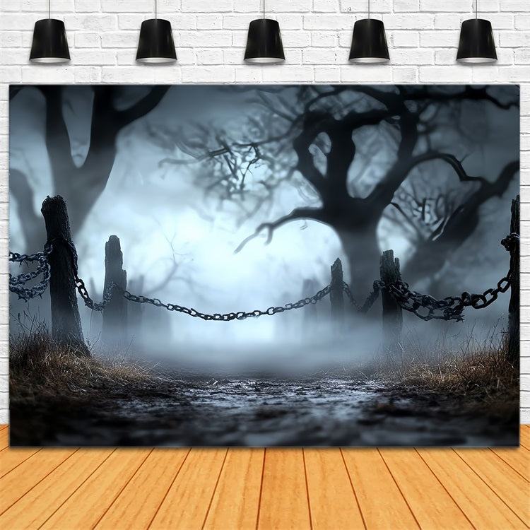 Dunkle Kulisse Nebelketten Spukpfad Halloween Fotokulisse Ideen CSH58-78