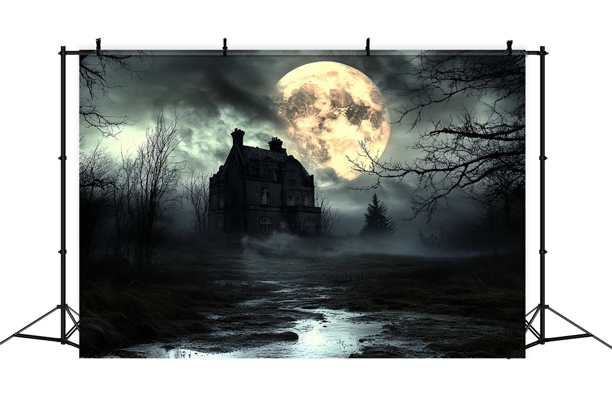 Halloween Mond Backdrop Nebel Mond Horror Nacht Backdrop CSH6-105