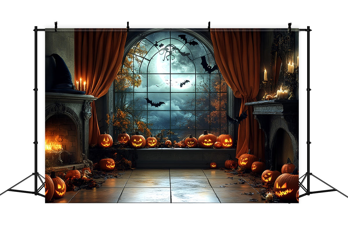 Halloween Fotokulisse Mondlicht Kürbisstube Kulisse CSH6-106