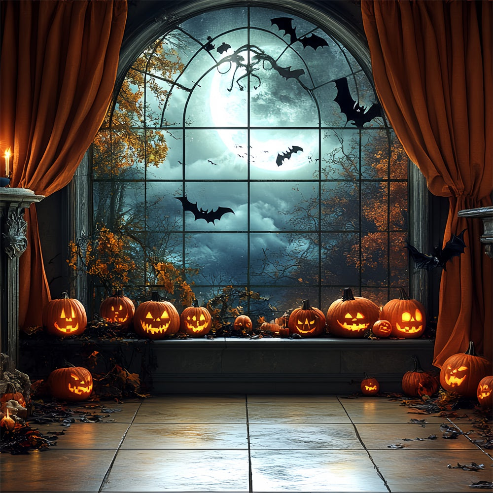 Halloween Fotokulisse Mondlicht Kürbisstube Kulisse CSH6-106