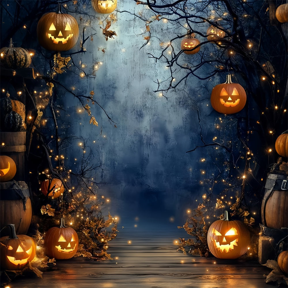 Halloween Fotohintergrund Verzauberter Kürbis Glühen Hintergrund CSH6-115