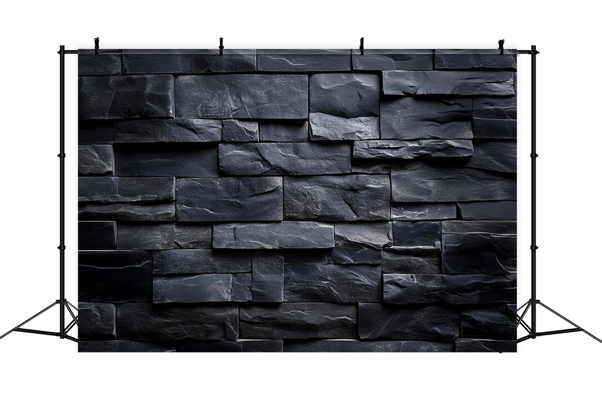 Schwarzer Backstein Backdrop Holzkohle Stein Textur Backdrop CSH6-144