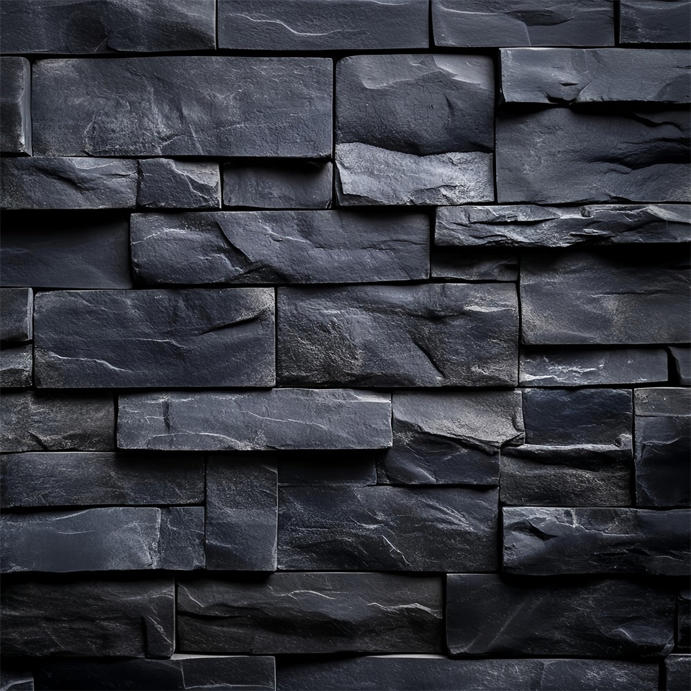 Schwarzer Backstein Backdrop Holzkohle Stein Textur Backdrop CSH6-144