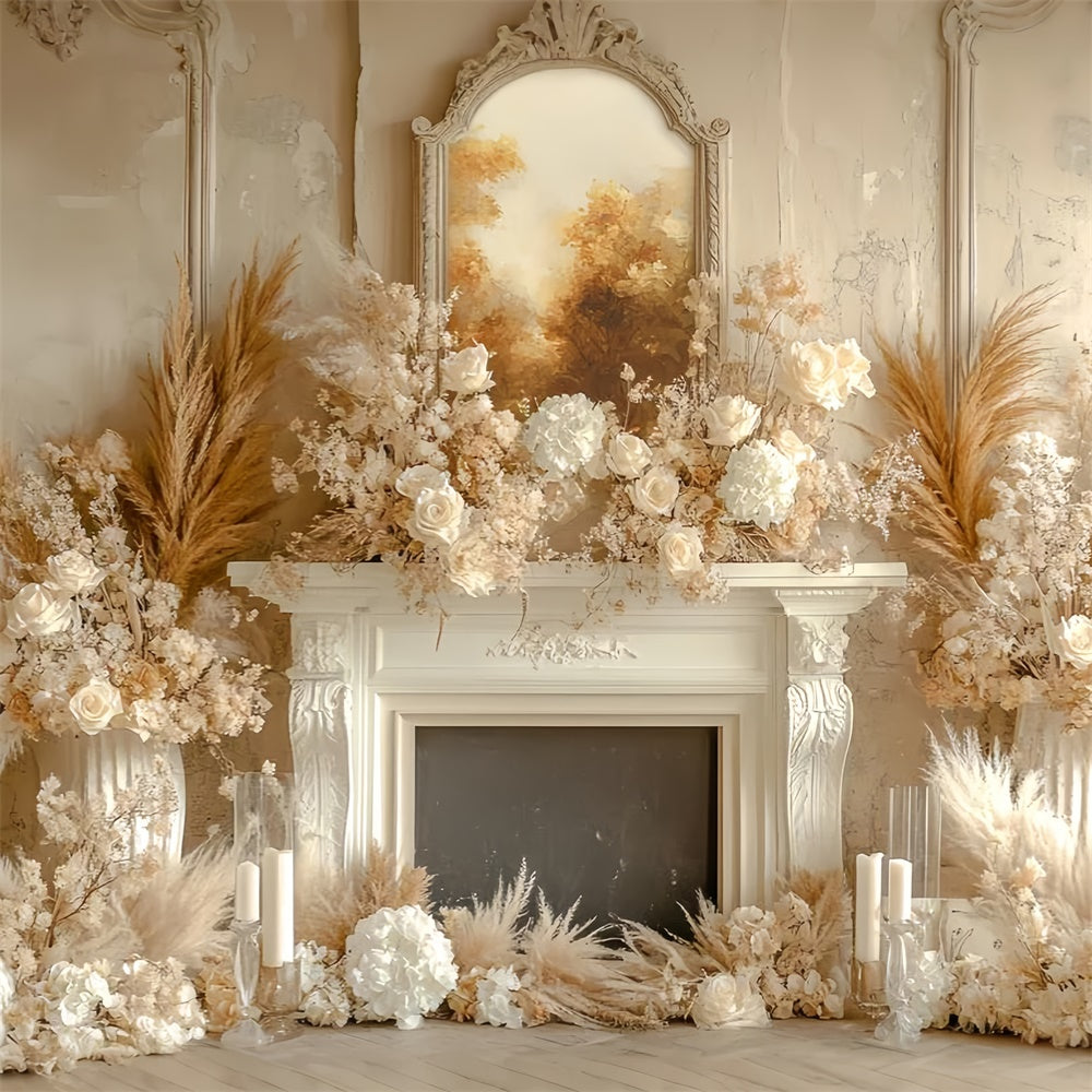 Bohemian Backdrop Creme Floral Hearth Herbst Hintergrund CSH6-183