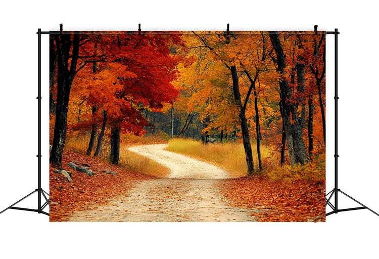 Forest Backdrops Rustic Redwoods Pfad Herbst Blätter Hintergrund CSH6-193