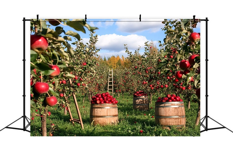 Herbst-Fotokulisse Apfelernte Obstgarten Kulisse CSH6-194