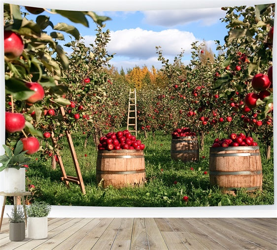 Herbst-Fotokulisse Apfelernte Obstgarten Kulisse CSH6-194