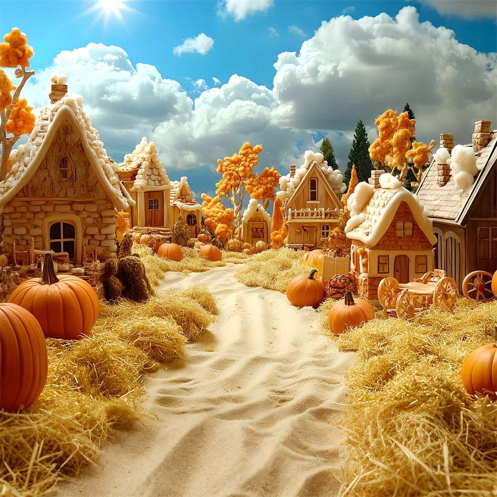 Herbst-Hintergrund für Fotos Kürbis Cottage Lane Backdrop CSH6-197