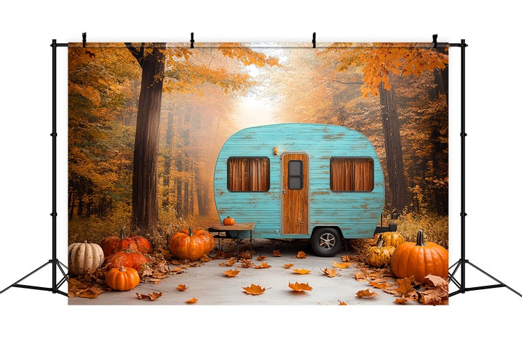 Wald Fotokulisse Kürbis Wald Camper Herbst Fotokulissen CSH6-200