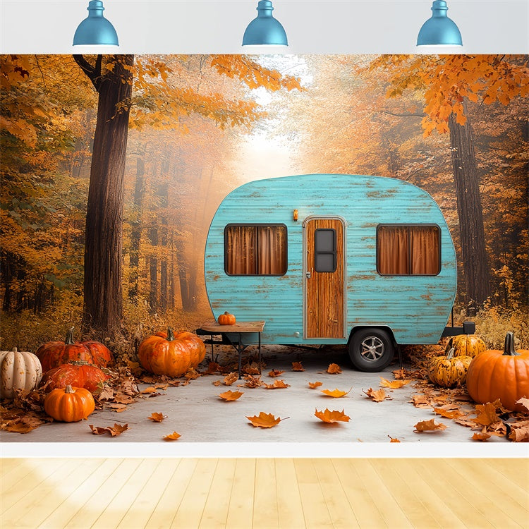 Wald Fotokulisse Kürbis Wald Camper Herbst Fotokulissen CSH6-200