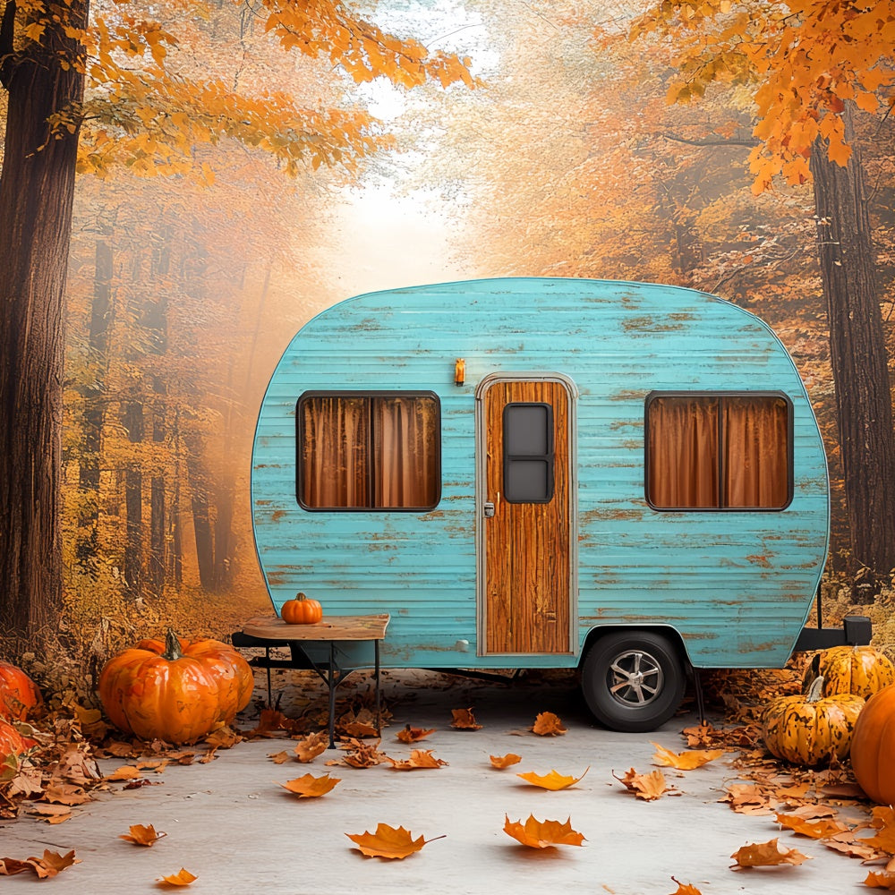 Wald Fotokulisse Kürbis Wald Camper Herbst Fotokulissen CSH6-200