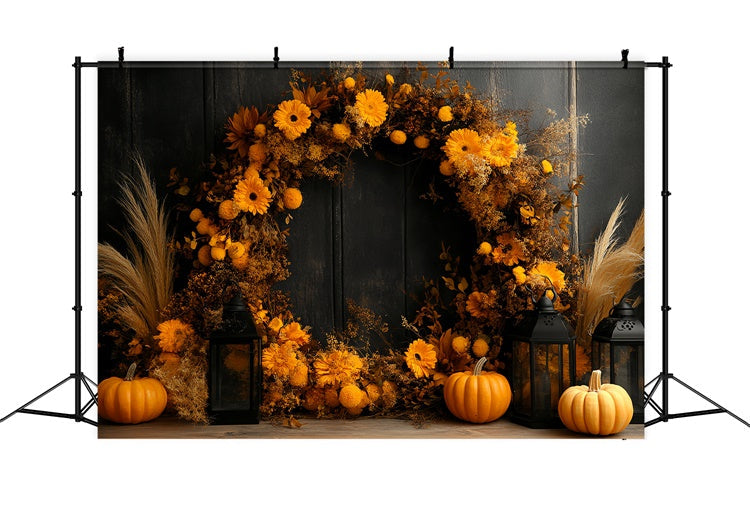 Herbst Fotokulissen Goldener Erntekranz Hintergrund CSH6-202