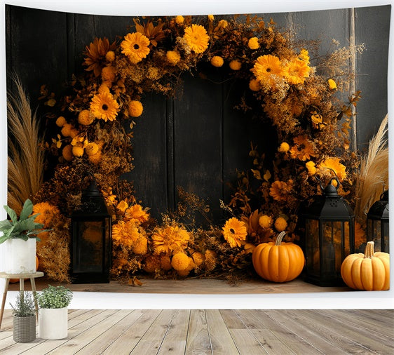 Herbst Fotokulissen Goldener Erntekranz Hintergrund CSH6-202
