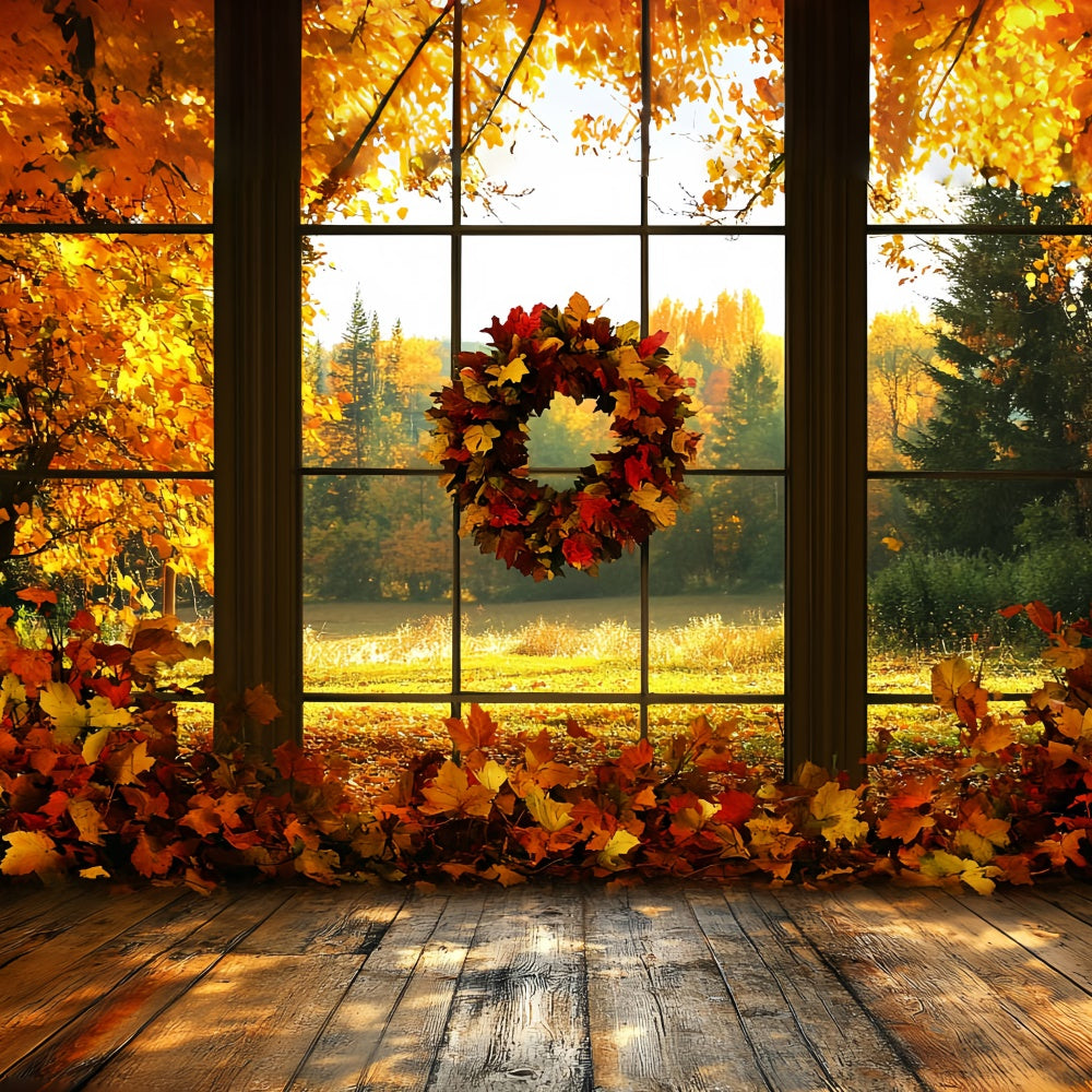 Herbstblätter Backdrop Ahornkranz Sonnenuntergang Backdrop CSH6-211