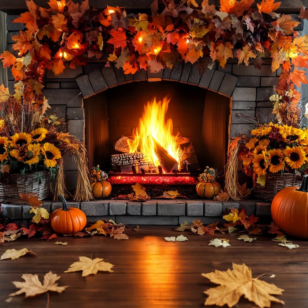 Herbst Fotohintergrund Rustikale Wärme Kaminhintergrund CSH6-212