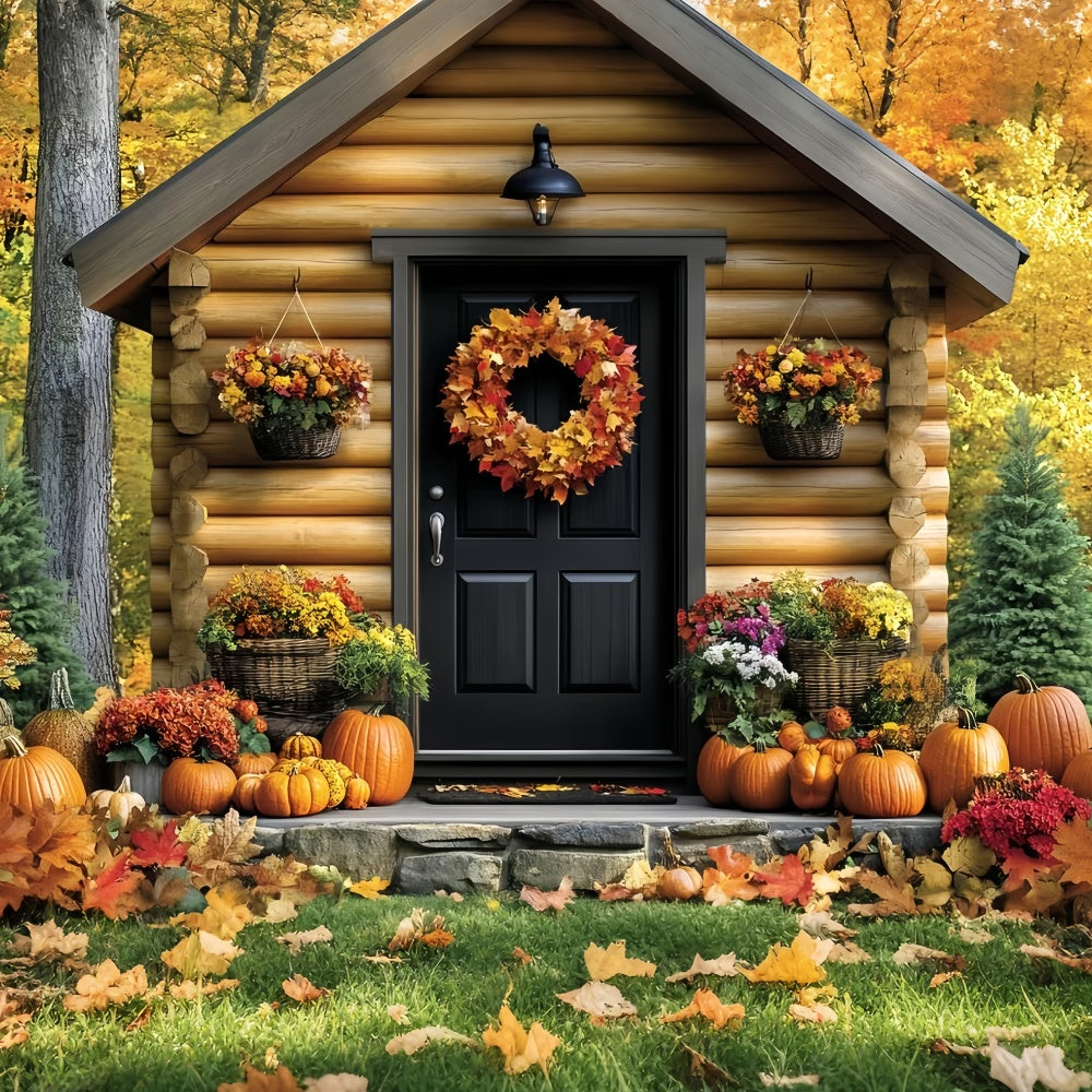Herbst-Hintergrund für Bilder Gemütliche Hütte Eingang Hintergrund CSH6-217