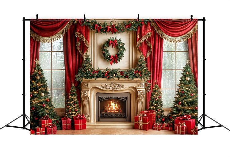 Weihnachten Kamin Backdrop Royal Kamin Vorhang Backdrop CSH6-243