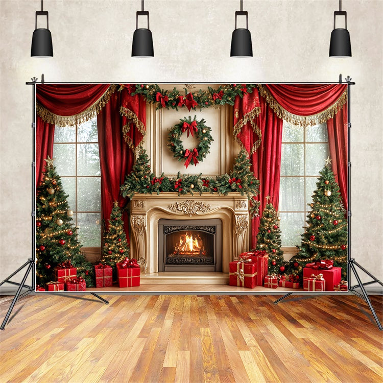 Weihnachten Kamin Backdrop Royal Kamin Vorhang Backdrop CSH6-243