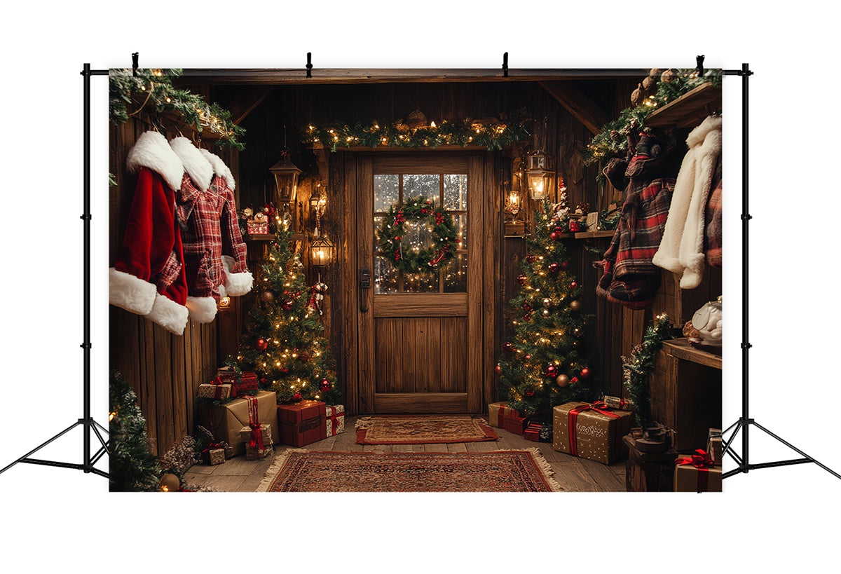 Weihnachten Backdrop Ideen Rustikale Weihnachten Veranda Hintergrund CSH6-246