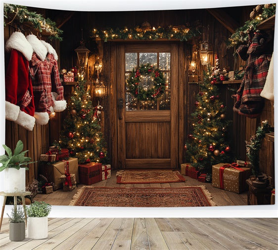 Weihnachten Backdrop Ideen Rustikale Weihnachten Veranda Hintergrund CSH6-246