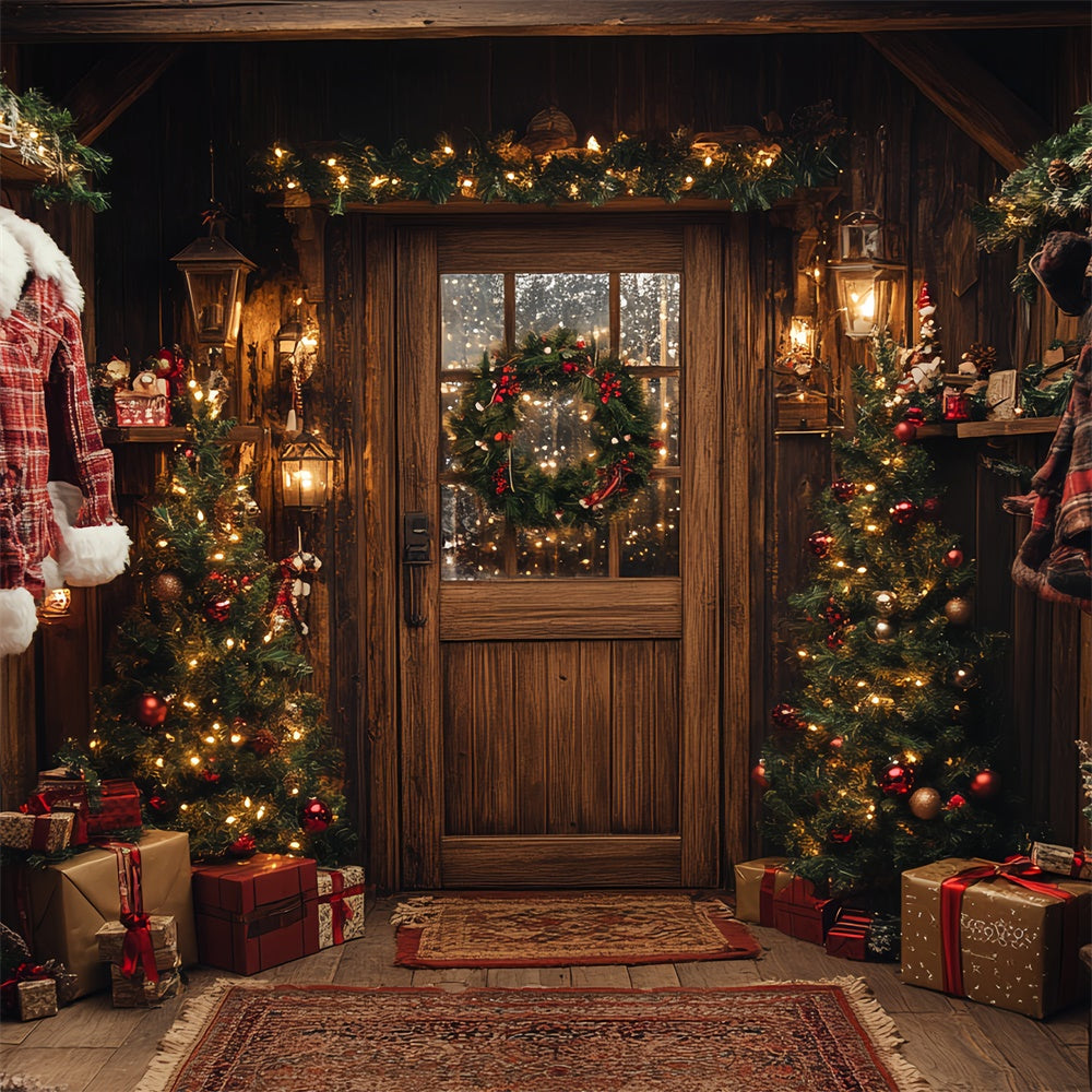 Weihnachten Backdrop Ideen Rustikale Weihnachten Veranda Hintergrund CSH6-246