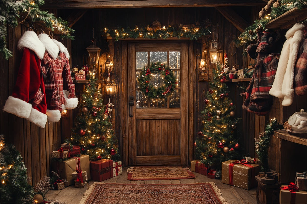 Weihnachten Backdrop Ideen Rustikale Weihnachten Veranda Hintergrund CSH6-246