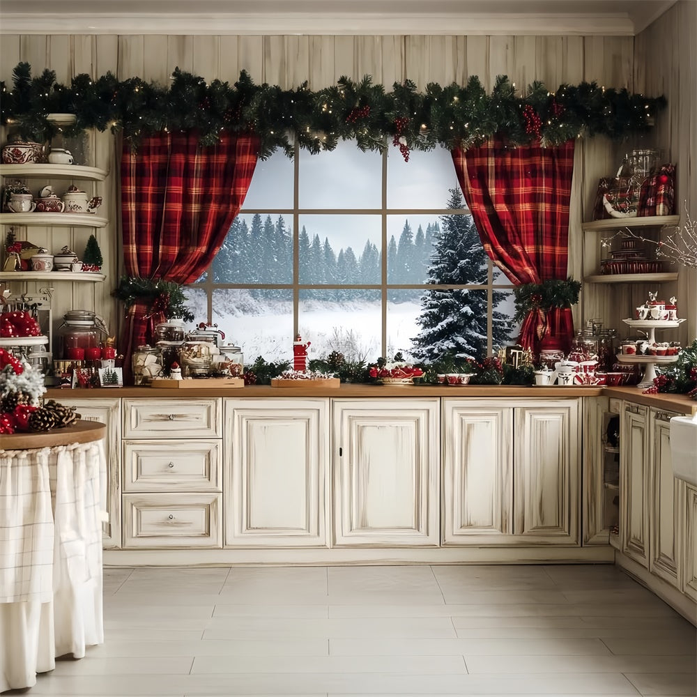 Weihnachten Hintergründe für Fotos Rustic Baking Cottage Backdrop CSH6-248