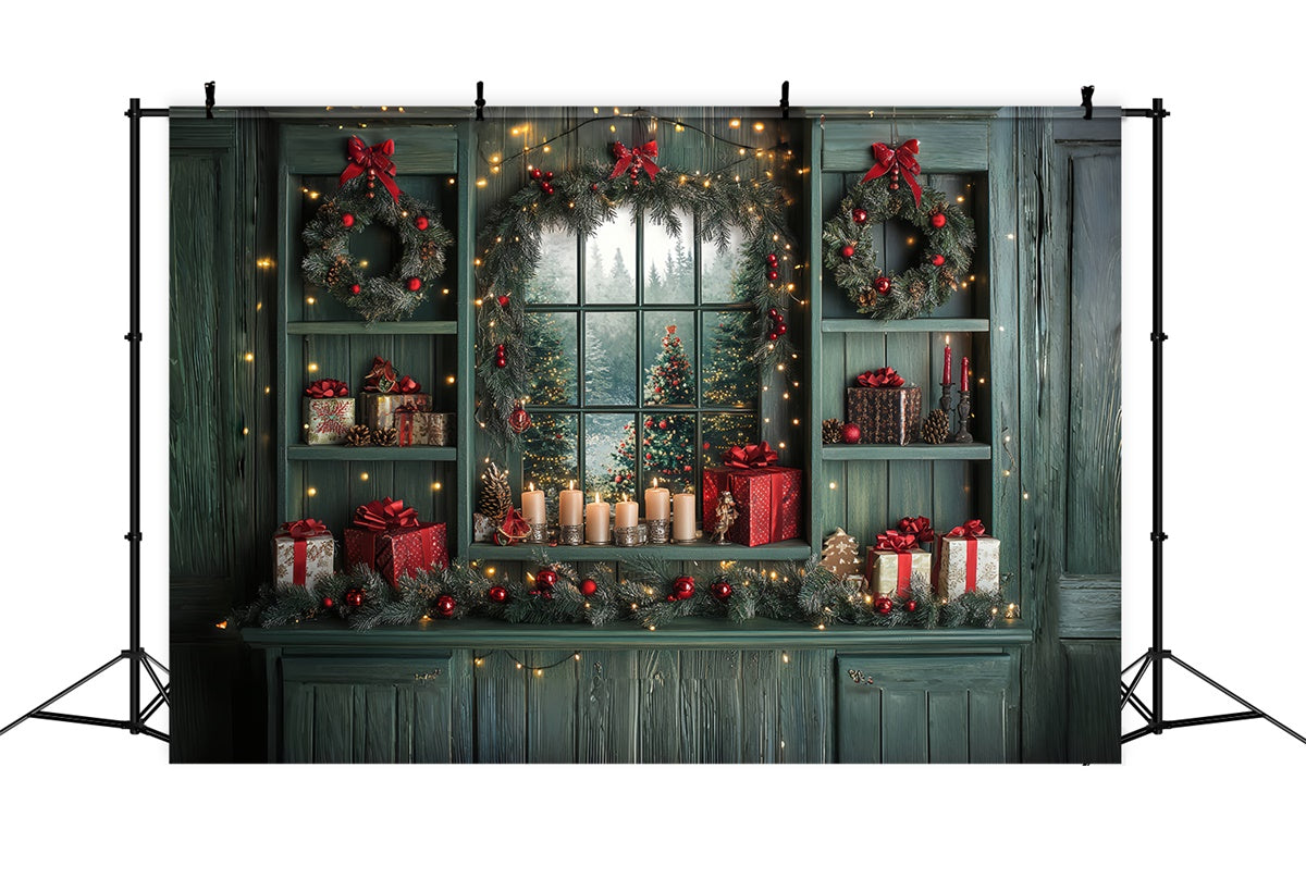 Weihnachten Fotokulissen Gemütliche Weihnachten Fenster Hintergrund CSH6-258