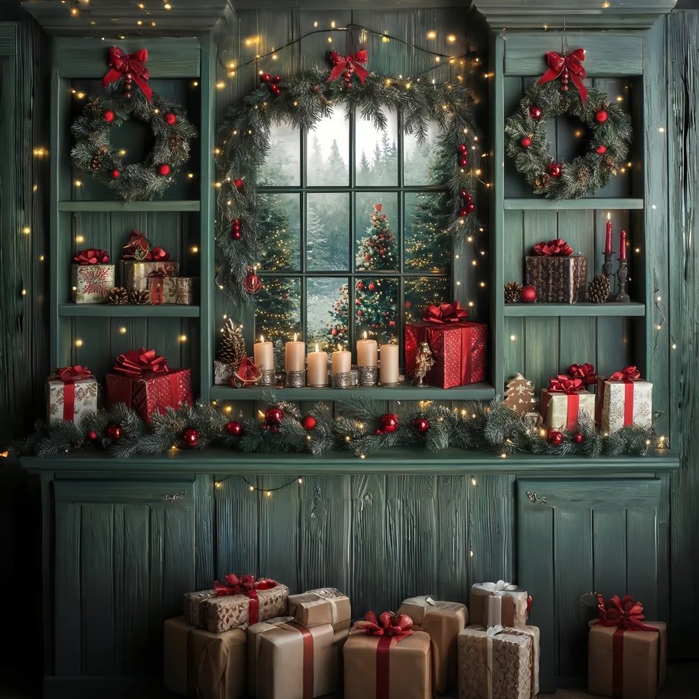 Weihnachten Fotokulissen Gemütliche Weihnachten Fenster Hintergrund CSH6-258