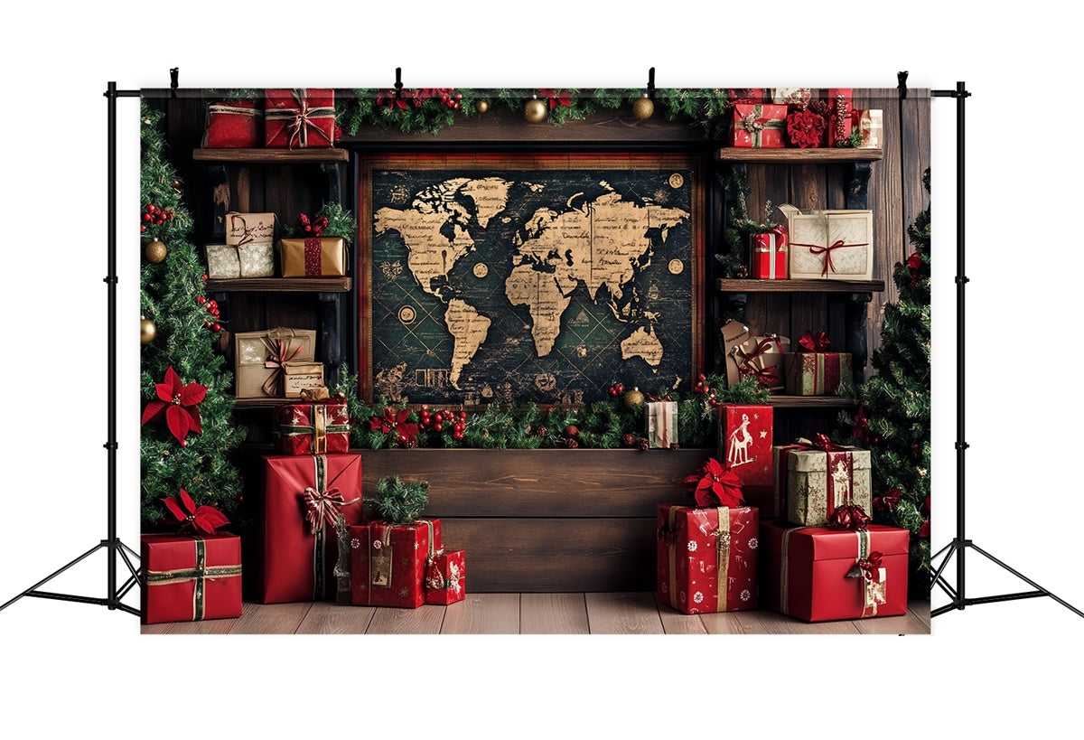 Weihnachten Backdrops Vintage Karte Urlaub Geschenk Backdrop CSH6-259