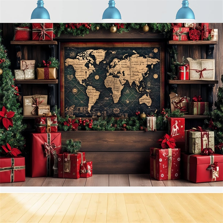 Weihnachten Backdrops Vintage Karte Urlaub Geschenk Backdrop CSH6-259