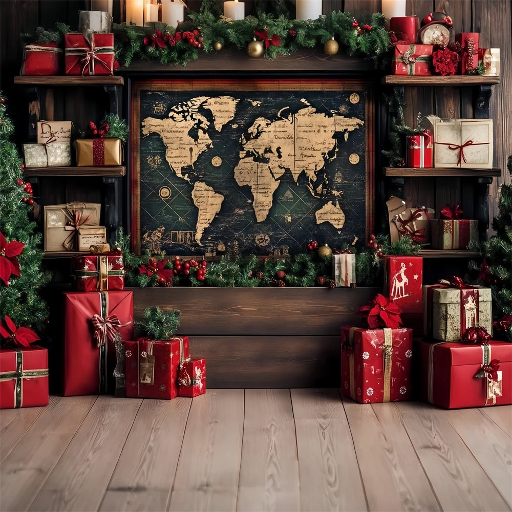 Weihnachten Backdrops Vintage Karte Urlaub Geschenk Backdrop CSH6-259