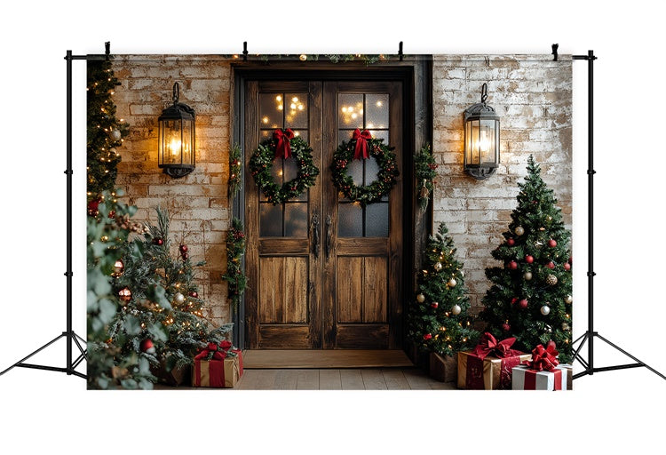 Weihnachten Backdrops für Fotografie Warm Glow Porch Backdrop CSH6-261