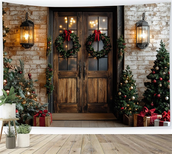 Weihnachten Backdrops für Fotografie Warm Glow Porch Backdrop CSH6-261